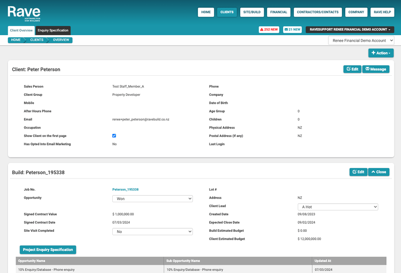 screenshot of Rave Build